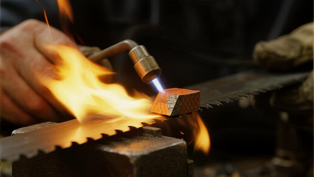 CNC grinding machine sharpening a carbide tipped saw blade